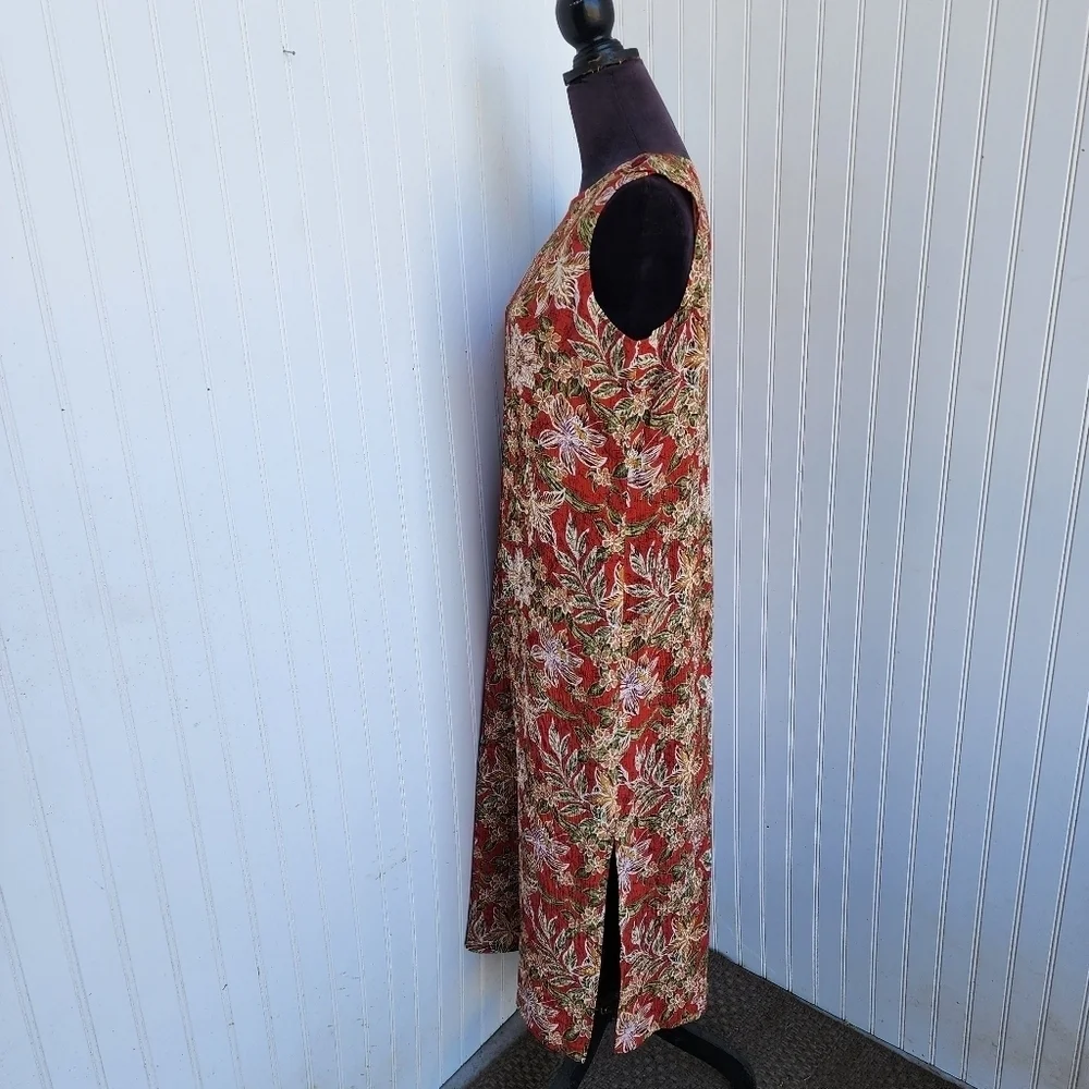NWT Style & Co. Collection Dress 100% Silk Maxi Tilts & Liner Tropical Red 10P